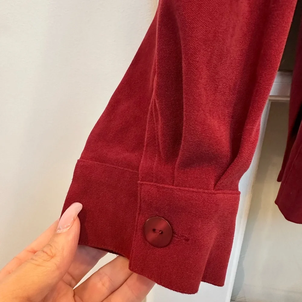 Vintage Coldwater Creek Red Faux Suede Lightweight Jacket Blouse Plus Size 3X